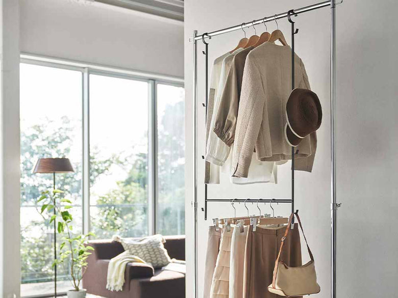 クローゼット用スマート伸縮2段ハンガー