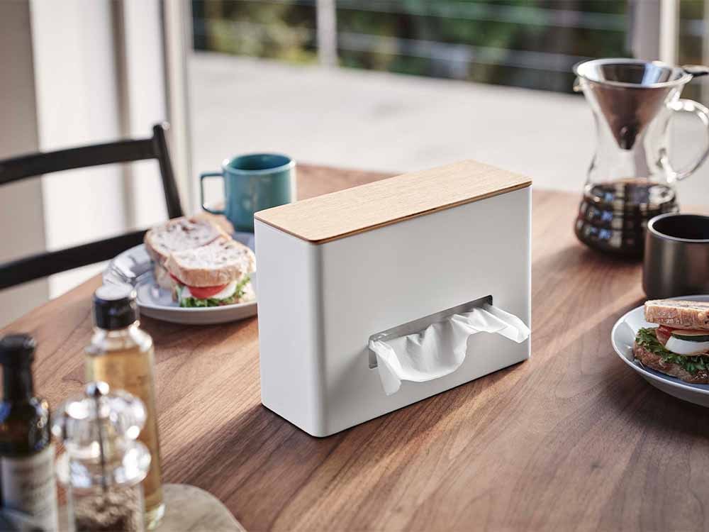 山崎RINのスチール製ティッシュ＆ウェットシートケース