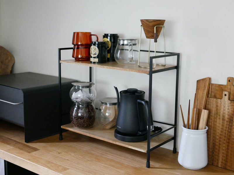 POSH LIVINGスタンドシェルフ 木と鉄製