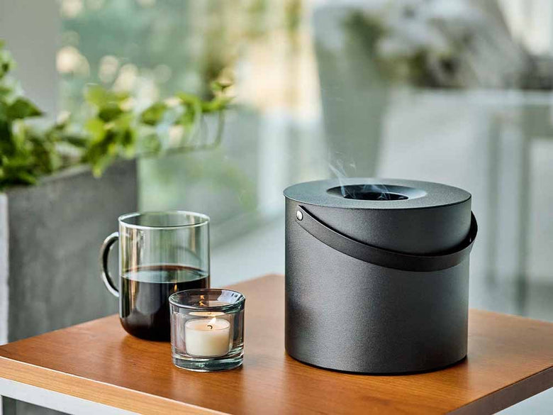 スチール製蓋付き蚊取り線香収納ポット