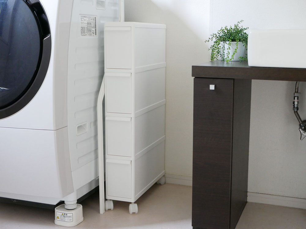 ライクイットのキャスター付き4段スリムストレージ