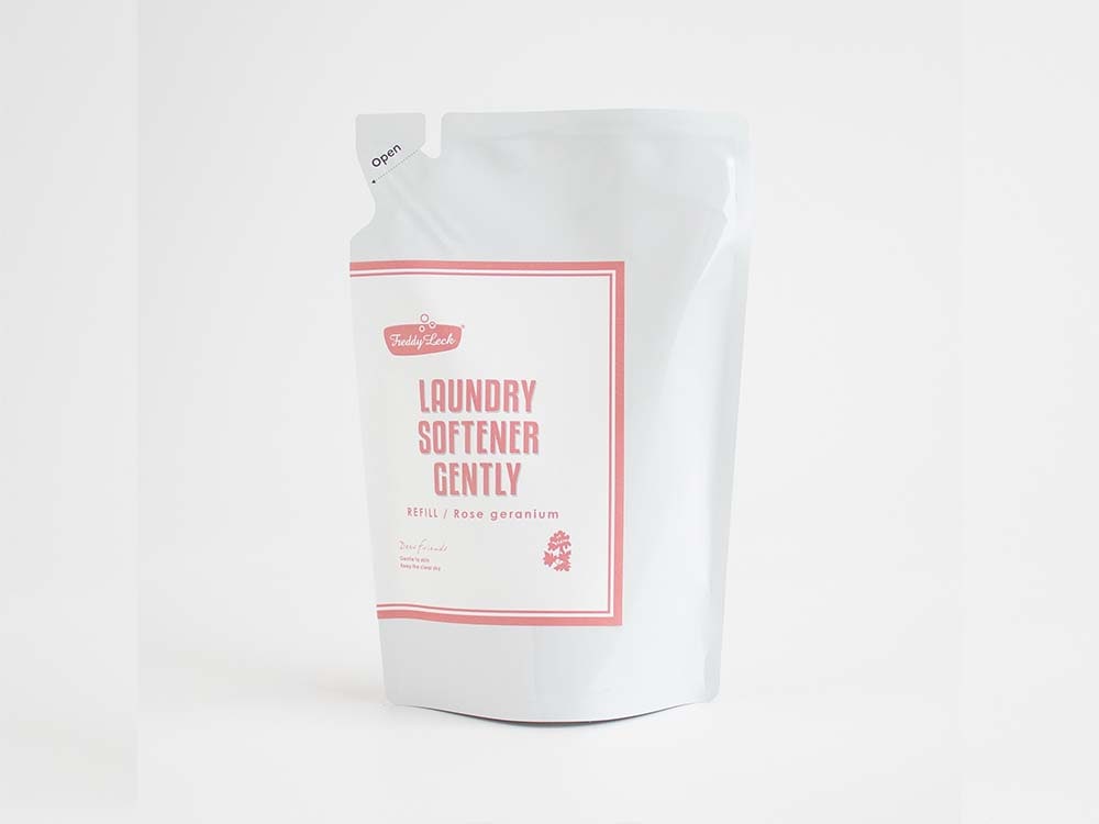 フレディレック柔軟剤プラスチック容器とラベル