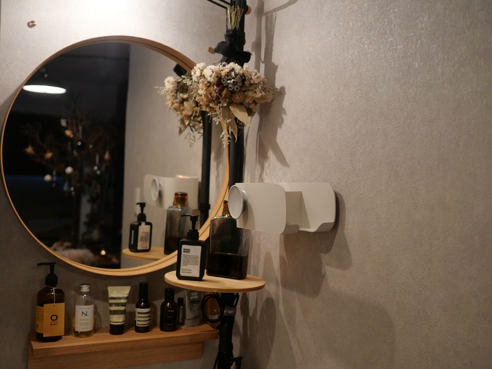 TEORI ZEROミラー、竹集成材使用のシンプルな壁掛け鏡