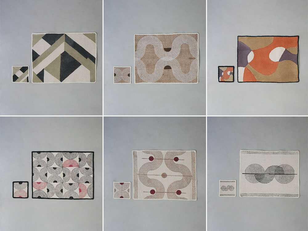 アデペシュのテーブルファブリックが三角形に配置されたデザイン