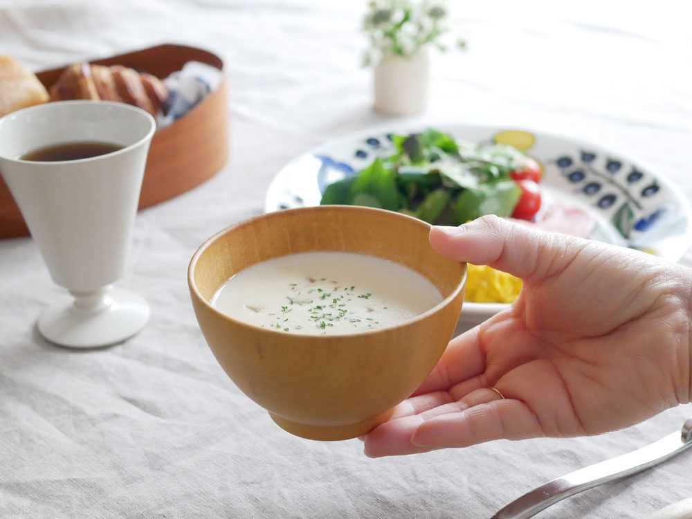 角田清兵衛商店の木製ナツメ材シフォンスープボール