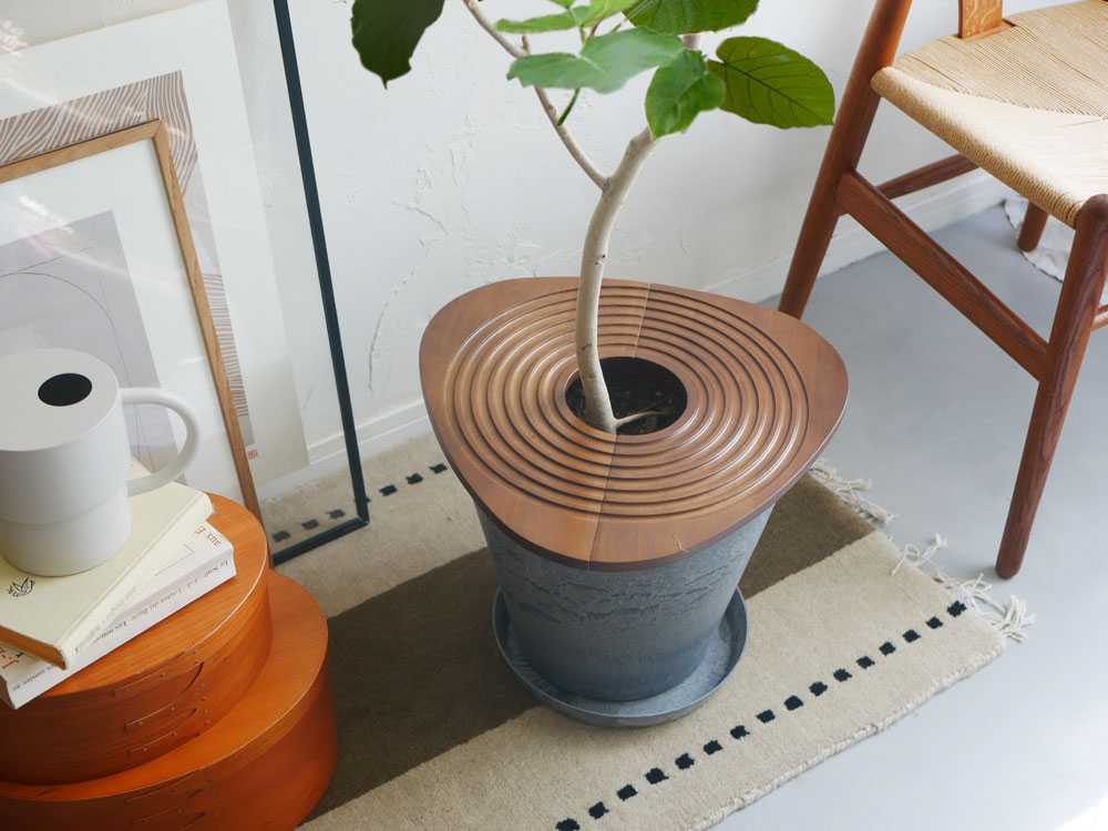 【amabro/アマブロ】土が隠せるウッドプラントテーブル