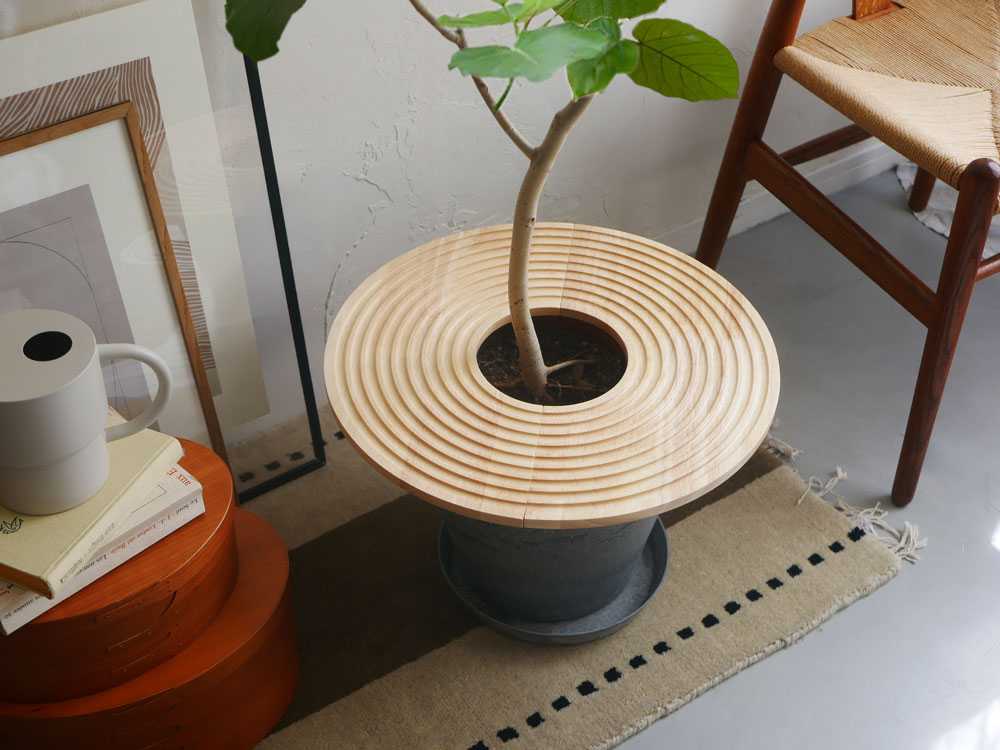 【amabro/アマブロ】土が隠せるウッドプラントテーブル