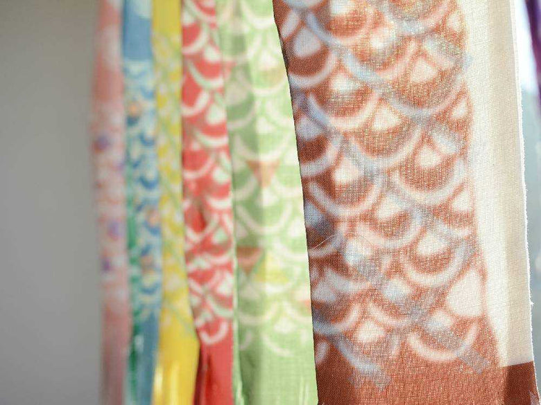 Le vent KOINOBORIの青、ピンク、淡緑の鯉のぼり3色セット