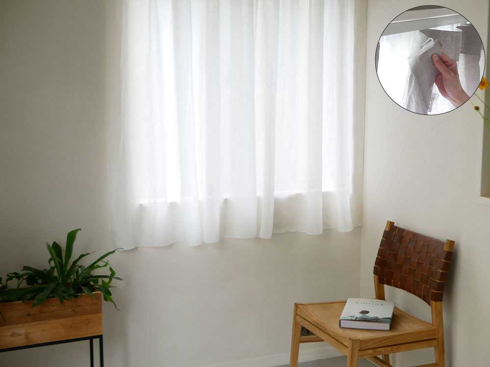 【natsusobiku】リネンレースカーテン2枚組