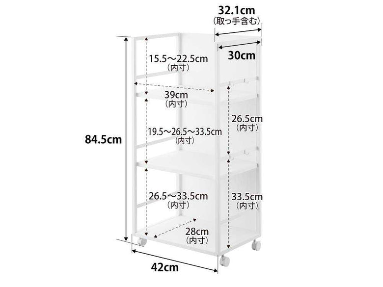 スチール製2段タワー目隠しワゴンの写真