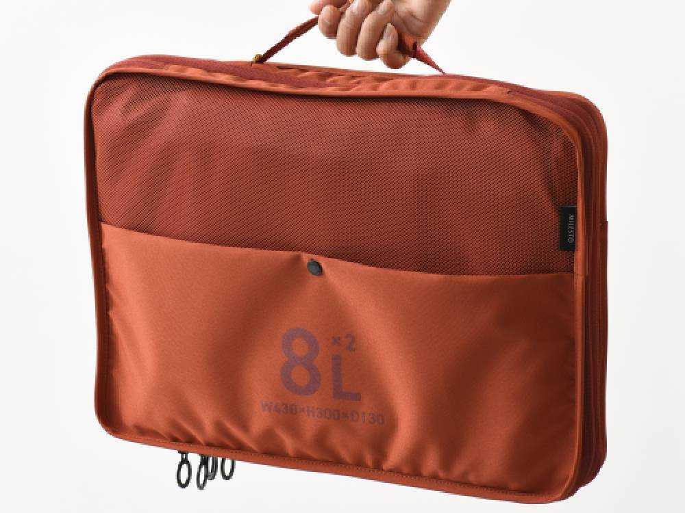 ダブルポケットとストラップが付いた旅行用パッキングオーガナイザー