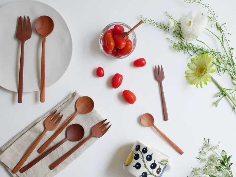 天然木製ナチュレカトラリー4本セット