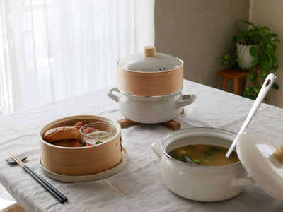 【富士ホーロー】せいろ付きホーロー鍋　18cm