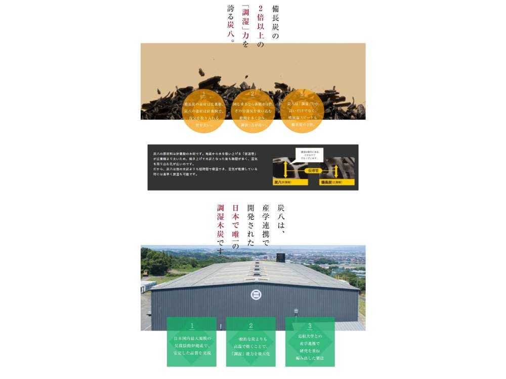 調湿木炭 炭八の小袋と3L容器