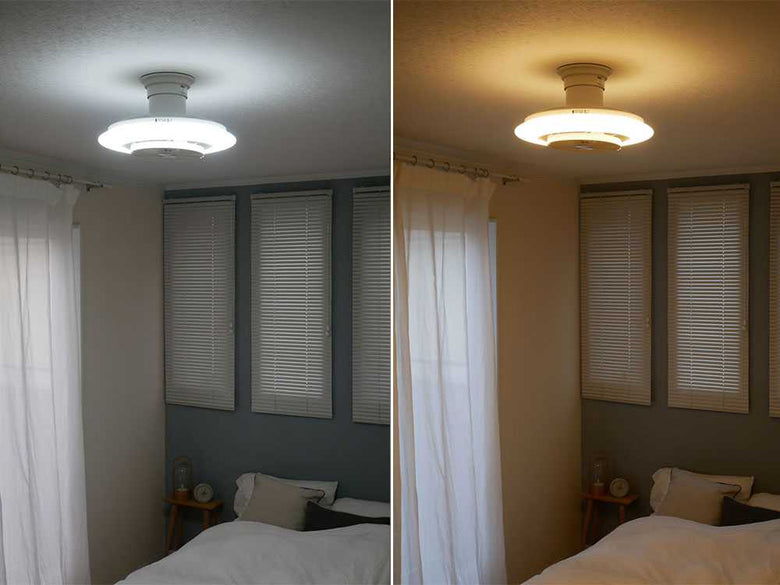 ホワイトのサーキュライトシーリングライト、LED照明搭載