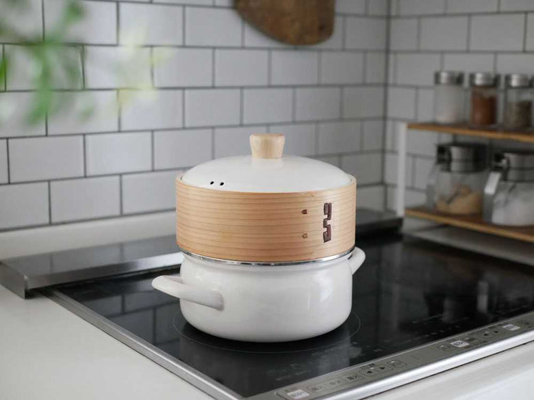 【富士ホーロー】せいろ付きホーロー鍋　18cm