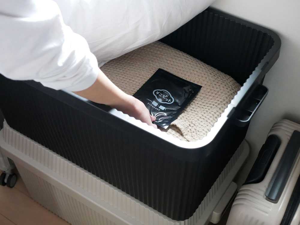 ダニピット2枚セットが入ったプラスチック製の包装箱