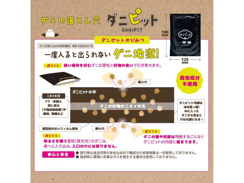屋内用ダニ捕集パック「ダニピット」のパッケージ