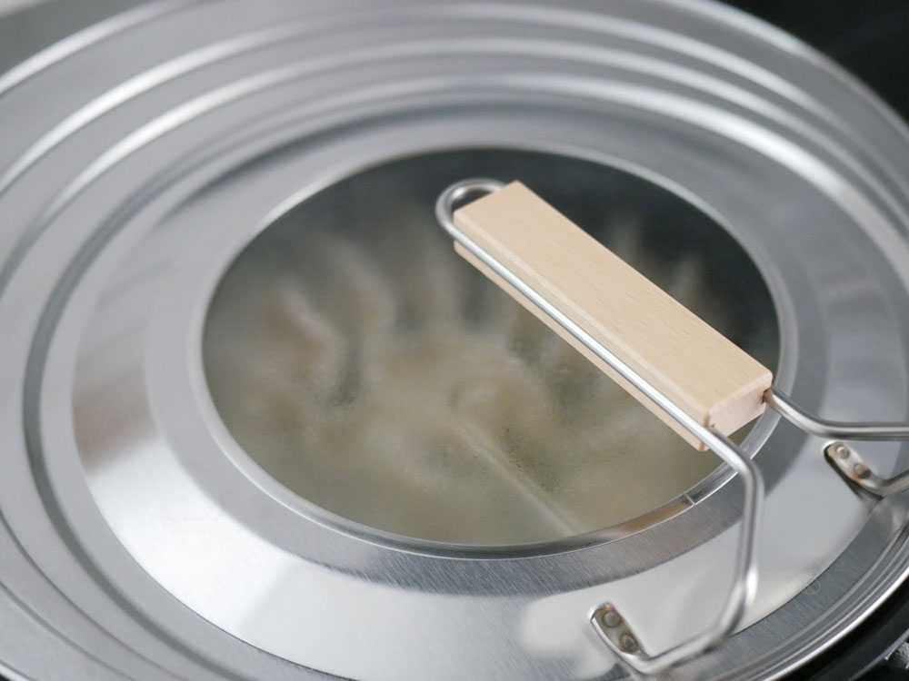 ステンレス製耐熱ガラス付きフライパンカバー