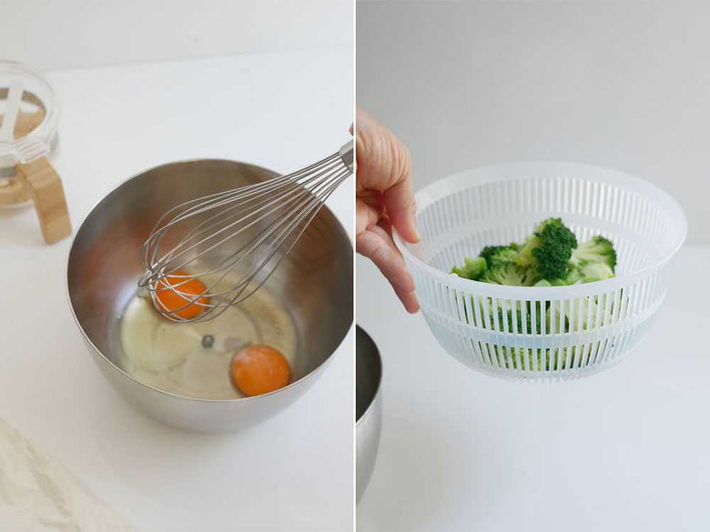 365methodsのステンレスサラダスピナーとボウルセット