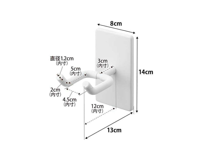 石こうボードに設置された角度調節ドライヤーホルダー