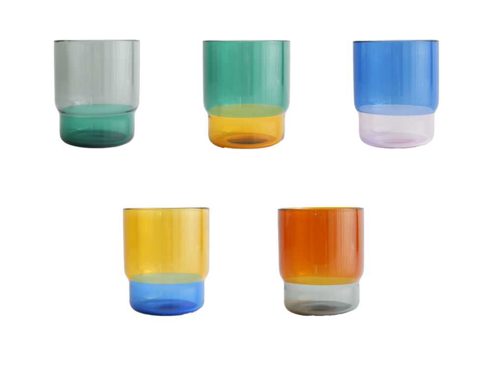アマブロのツートーン耐熱スタッキンググラス