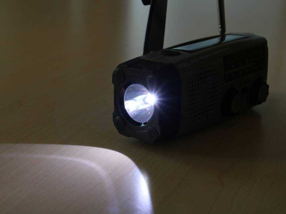 RELAX多機能防災カラビナラジオ、ウォームグレー