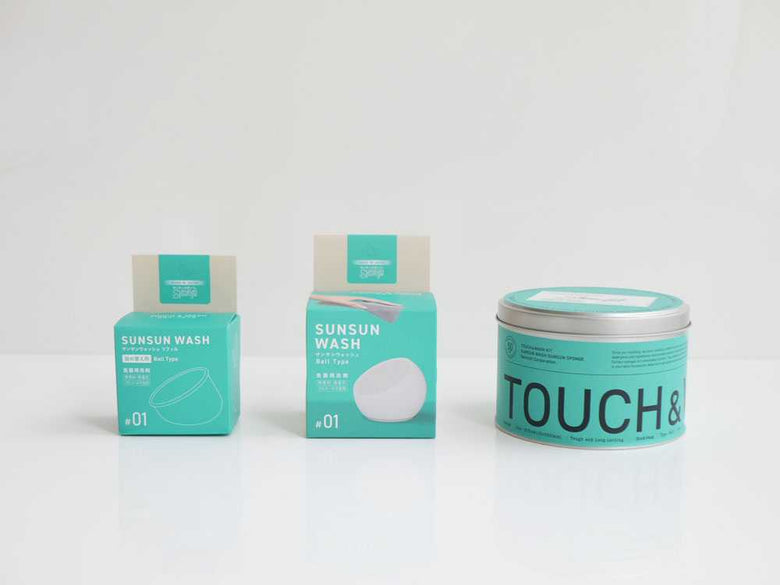 無香料・無着色のサンサンウォッシュ洗剤135g