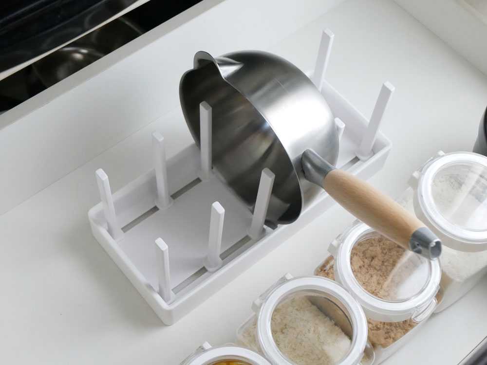 【towe/タワー】シンク下幅調節鍋蓋&フライパン収納スタンド