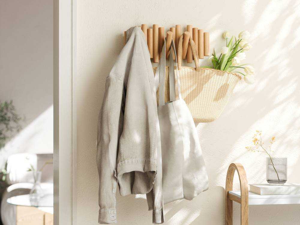 パイン材のピケットフック5本セット