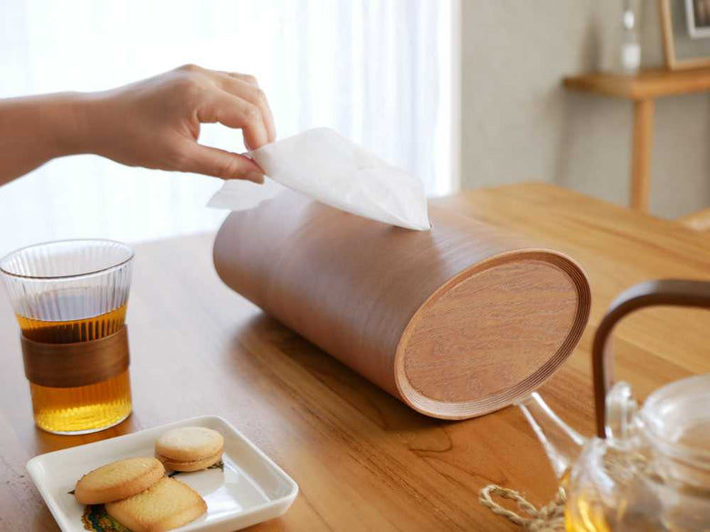 BUNACO製天然木ブナ材スリムティッシュボックス