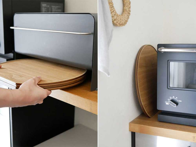 天然木製の半月形食器セット