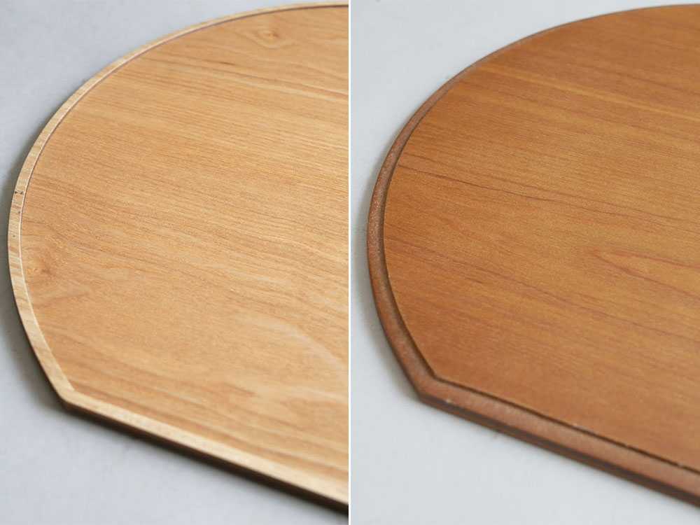 天然木の半月膳の木製器