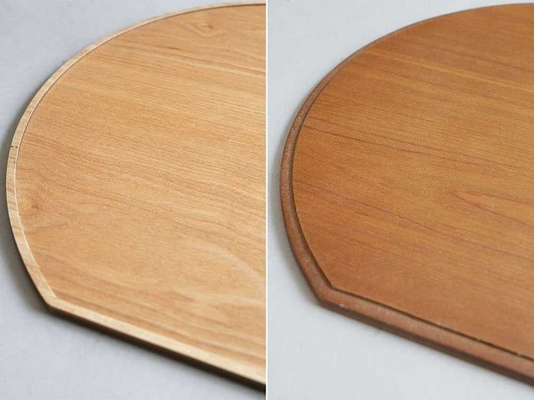 天然木の半月膳の木製器