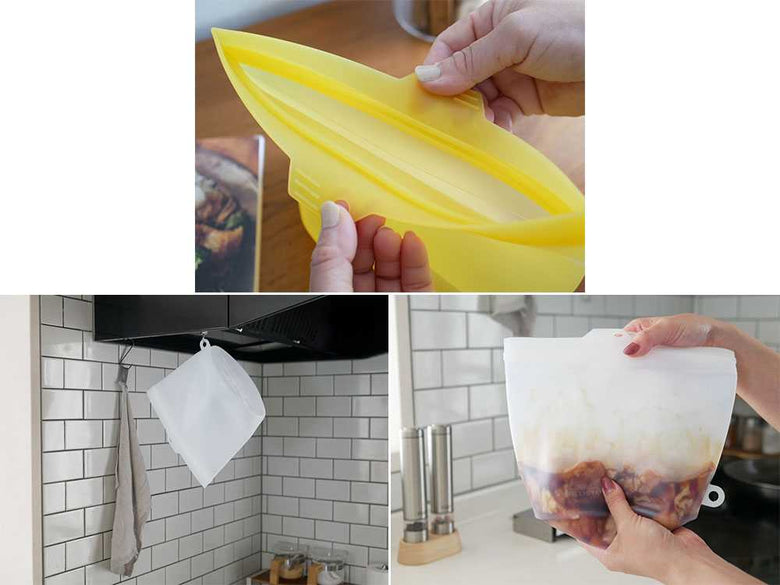 【コジット】大きくひらくシリコンクックバッグ 2個組 / ＆【Arnest/アーネスト】絶妙トングの仕様シーン9