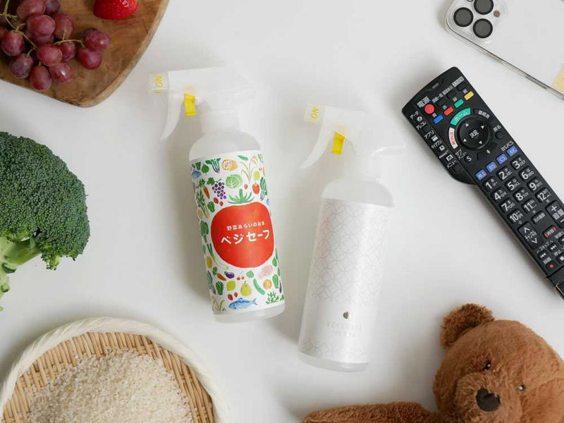 ベジセーフ 野菜あらいの水400ml×2本＋forROOM400ml×1本＋野菜あらいの水1200ml×1本の仕様シーン1