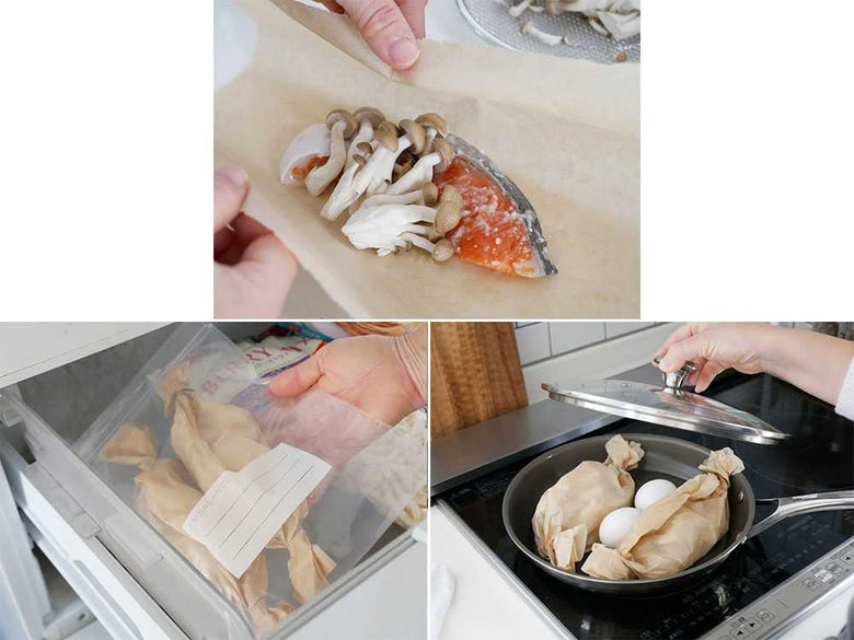 【if you care/イフユーケア】無漂白パーチメントベイキングペーパー  幅33cmｘ19.8m / 単品&ラージベイキングカップ２セットの仕様シーン5