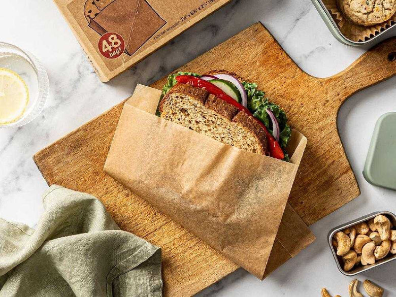 【if you care/イフユーケア】FSC＆コンポスト認証　無漂白スナック＆サンドイッチバッグ（48枚入り)