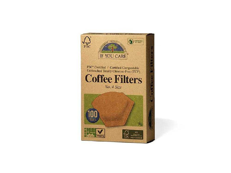 【if you care/イフユーケア】FSC＆コンポスト認証 無漂白コーヒーフィルター No.4サイズ（1～4杯用） 100枚入り