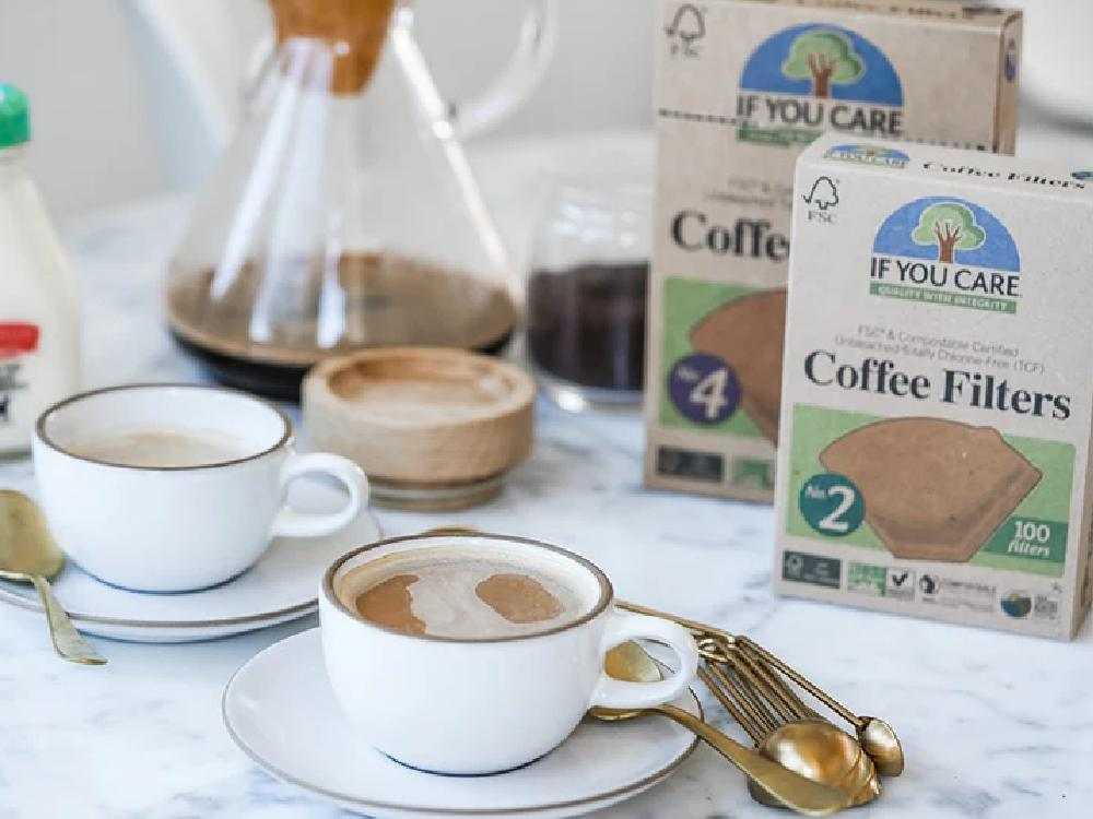 【if you care/イフユーケア】FSC＆コンポスト認証 無漂白コーヒーフィルター No.4サイズ（1～4杯用） 100枚入り