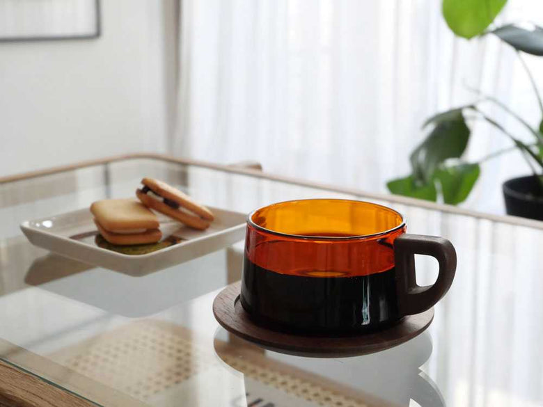 【adepeche/アデペシュ】ガラス×ウォールナットのカップ/カラフェnoon collection