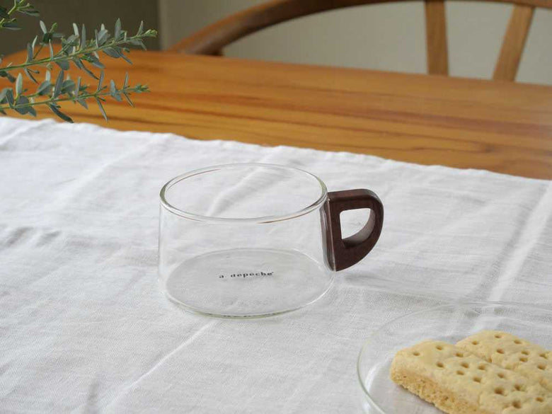 【adepeche/アデペシュ】ガラス×ウォールナットのカップ/カラフェnoon collection