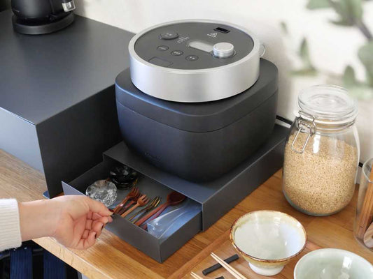 スチール製キッチン家電下収納ラック Sサイズ2点セットの仕様シーン1