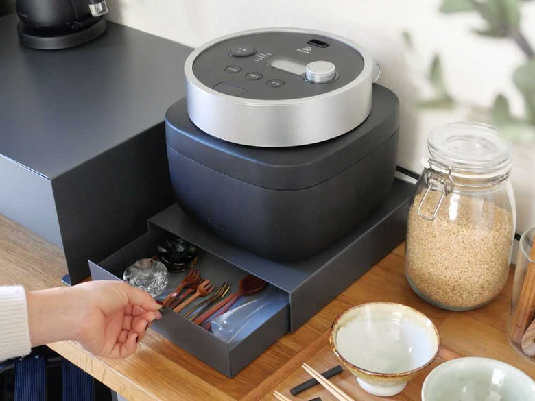 スチール製キッチン家電下収納ラック Sサイズ2点セットの仕様シーン1