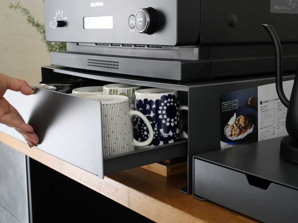 ≪単品≫スチール製キッチン家電下収納ラック