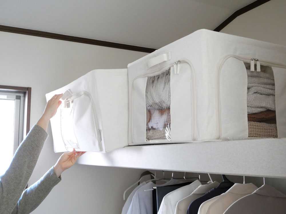 好きなところから開けられる折りたたみ式布製収納ボックス 2個セットの仕様シーン11