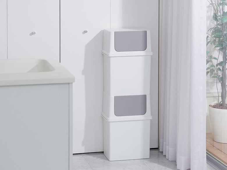 ライクイットの白色フロントオープントラッシュビン