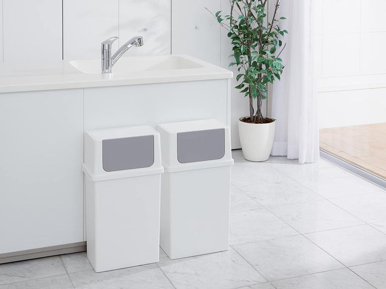 白色フロントオープンプラスチック製トラッシュビン