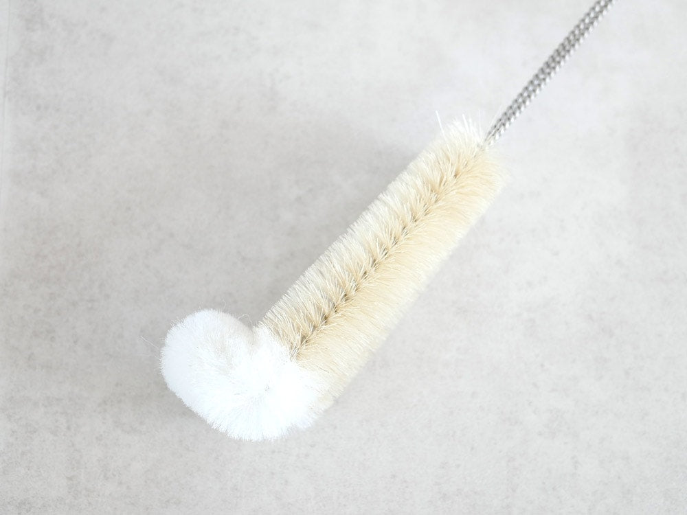 天然木とステンレスの冷水筒用洗いブラシ