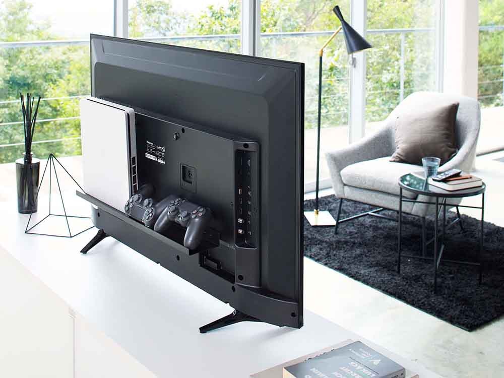 YAMAZAKIスマートテレビ裏ラック 幅60cm スチール製